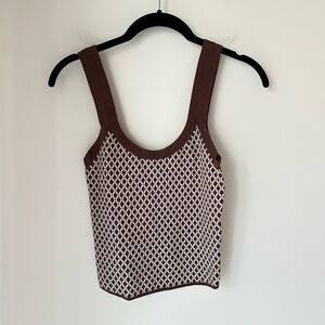 Abercrombie & Fitch Knit Patterned Tank Top 90s Y2K academia preppy